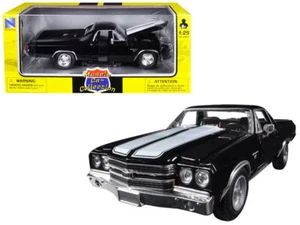 1970 Chevrolet El Camino SS Black with White Stripes "Muscle Car Collection" 1/2 - Picture 1 of 1