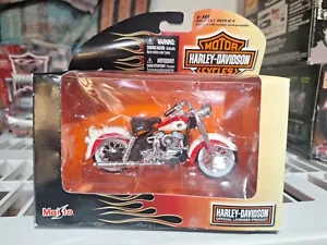 Harley Davidson 1958 rojo/blanco FLH Duo Glide Maisto 1/18 motocicleta diecast nueva - Imagen 1 de 2