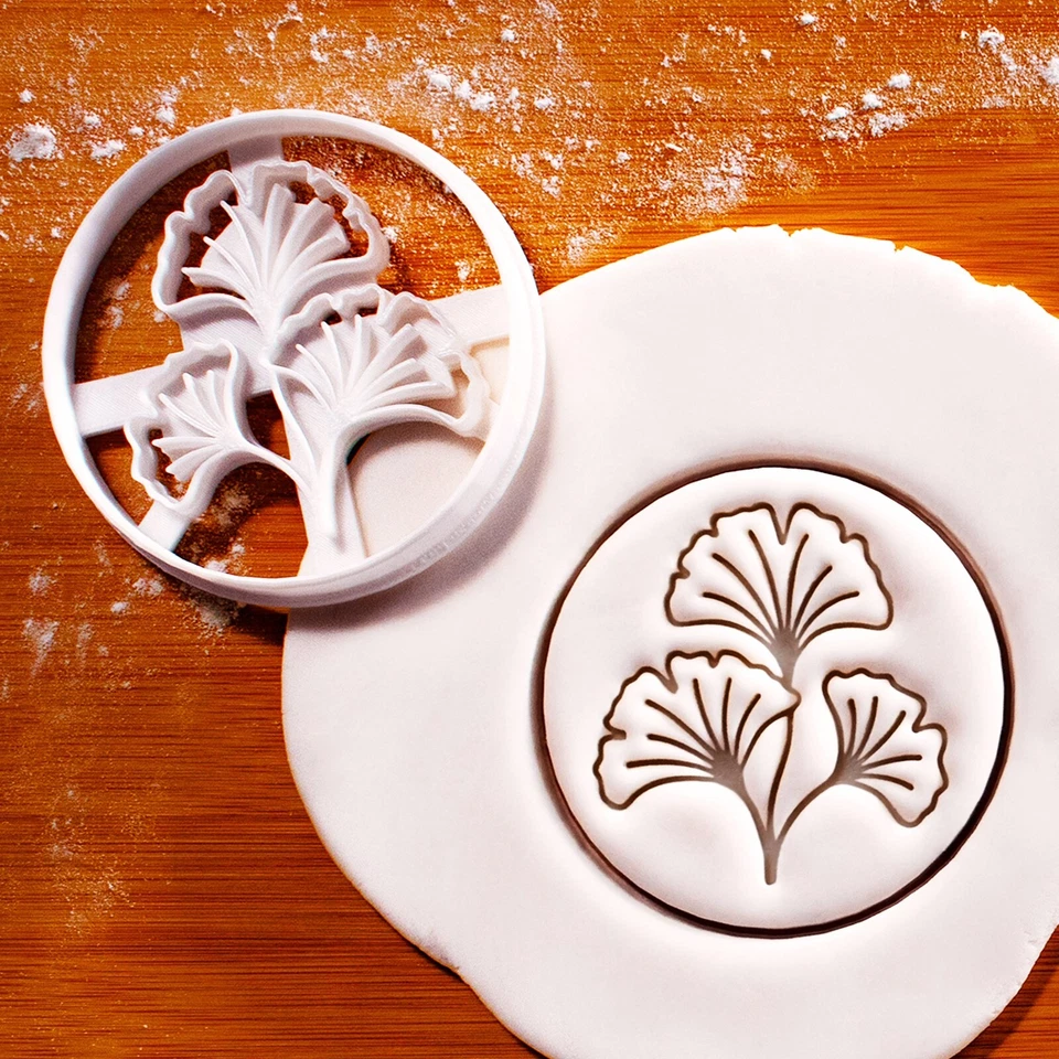 Ginkgo Leaves Cookie Cutter - garden gingko Japanese tea ceremony plant wellness - Image 1 of 4