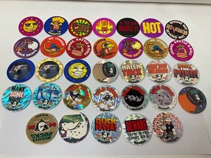 Lot of 33 Hawaiian Pog Milk Cap Board Game *Del Taco Foil Promotion Mighty Ducks - Picture 1 of 20