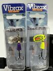 2 Trout Lures Blue Fox Spinners 1/8oz SUPER VIBRAX Size 1. Fire Tiger Purple