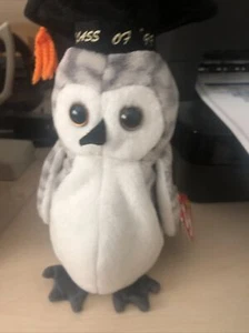 Ty Beanie Baby RARE “WISER” the 1999 Graduation Owl W/ Hologram & P.E. Pellets - Picture 1 of 7