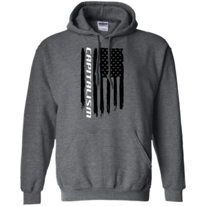 Capitalism American Flag Pullover Hoodie - Picture 1 of 6