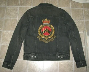 Men's $298. (XXL) POLO RALPH LAUREN Black "CREST" Denim Trucker Jacket - Picture 1 of 6