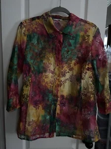 Erin London. Beautiful Three-Quarter Sleeve Blouse. Size Medium. Gorgeous - Picture 1 of 7
