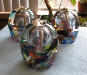 Lot of 3 Marian Pyrcak Crystal Mouth Blown Oil Lamps Poland New w/ Tags - Picture 1 of 11