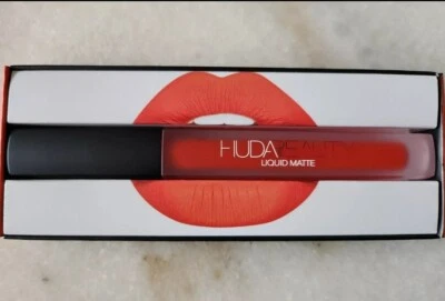 BNIB HUDA BEAUTY Liquid Matte Lipstick ALLURING .17oz/5ml FULL SZ Red Coral NEW! - Image 1 of 4