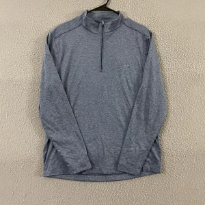 Greg Norman 1/4 Zip Jacke Herren Medium Blue Shark Logo Pullover Stretch Solid - Bild 1 von 11
