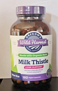 Oregons Wild Harvest Milk Thistle NonGMO 180 Vegetarian Capsules NEW EXP 05/2026 - Picture 1 of 3