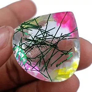 102.35 CT Pear Cut BI Color Rutilated Quartz EGL Certified Loose Gemstone 5MRP - Picture 1 of 7