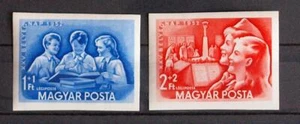 HUNGARY 1952 Cpl XF ImPerforated MNH** Set, Youth, Stamp Day - Picture 1 of 1