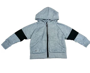 Beverly Hills Polo Club Hoodie Baby Boy Gray Fleece Size 2T Full Zip Jacket Prep - Picture 1 of 6