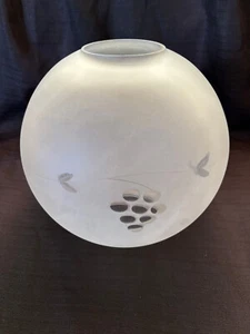 Antique GWTW Parlor Banquet Oil Lamp Frosted Cut Etched Glass Globe Ball Shade - Picture 1 of 7
