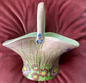 Vintage Radford Pink Floral Hand Thrown & Hand Painted Ceramic Posey Basket - Picture 1 of 10