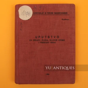 Vintage JNA Yugoslav Peoples Army Manual Book For Bread Livestock & Meat 1958 - Picture 1 of 22
