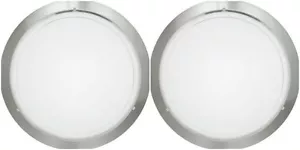 2 x Eglo 83162 'Planet1' Circular Ceiling Light Fittings E27 Satin Nickel - Picture 1 of 3