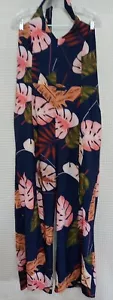Beautiful Womans Floral Jumpsuit Slits Halter Tie Top Belt Loops Size 3XL NWT - Picture 1 of 5