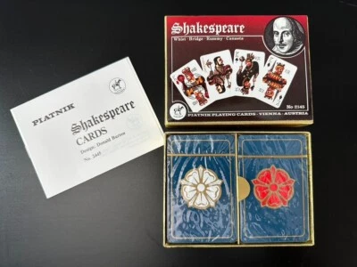 Винтажные игральные карты Shakespeare Piatnik — свист, бридж, Рамми, Канаста — новые в коробке - Изображение 1 из 3
