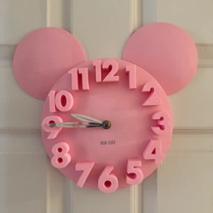 Meidi Big Digit 3D Pink Mickey Mouse Wall ClocK TESTED GREAT CONDITION  - Picture 1 of 2