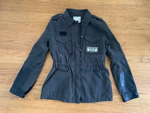 Life in Progress Women M Moss green drawstring patched Military jacket - Picture 1 of 10