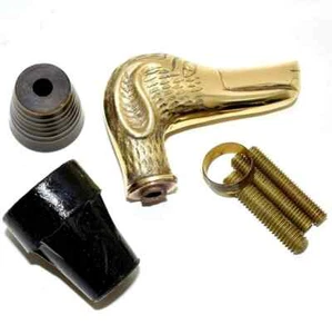 Antique Golden Brass Vintage Dog Head Handle For Walking Stick Cane Gift - Picture 1 of 3