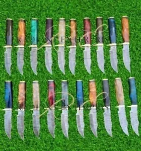 LOT OF 30 HAND FORGED DAMASCUS STEEL 6" INCHES RESIN HANDLE KNIVES W/SHEATH - Picture 1 of 3