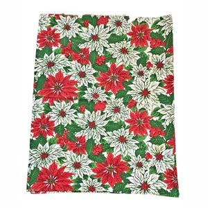 Mantel de Navidad Flor de Pascua 50x60 Vacaciones Rojo Verde - Imagen 1 de 6