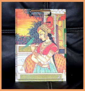 Umweltfreundliches handgefertigtes Klemmbrett mit Büttenpapierblock und Stift aus Indien - Bild 1 von 5