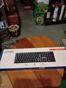 Manhattan 104-key Black Wired Keyboard with Built-in 5 ft. (1.5 m) USB-A Cable - Picture 1 of 11