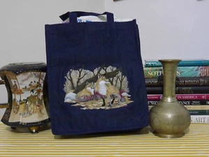 Sommer Denim/Jeans Tragetasche. Bestickt Wild Life @ Autumn Fox: . Kleine Größe - Bild 1 von 8