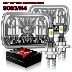 7x6"inch LED Headlights Hi-Lo DRL Sealed 5X7" For International 4700 4900 8100 - Foto 1 di 12