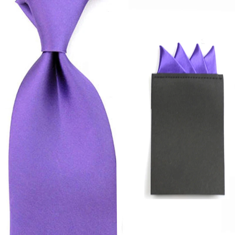 Corbata ancha satinada para hombre 4 elegantes pliegues preplegados bolsillo cuadrado conjunto de pañuelos Foto 1 de 1