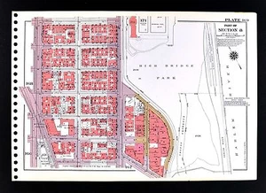 1955 Bromley New York City Map Fort Washington & High Bridge Park Heights 173rd - Picture 1 of 2