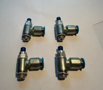 Festo GRLA-1/8-QS8-RS-D One Way Flow Control Valve 1/4 NPT x 8mm Tube (Lot of 4) - Image 1 of 4