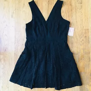 Mini Vestido Free People Encaje Línea A Bolsillos Talla Grande NUEVO - Imagen 1 de 8