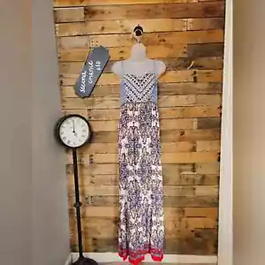 Flying tomato juniors boho patterned maxi dress size L - Picture 1 of 11