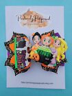 Multicolor Orange Purple Black Glitter Witches Halloween Clay Hair Bow Stacked
