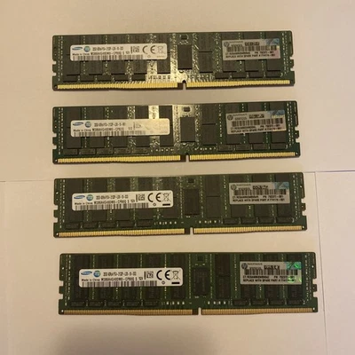 Lot of 4 Samsung 32GB DDR4 PC4-2133P 4Rx4 ECC LRDIMM Server Ram M386A4G40DM0-CPB - Image 1 of 4