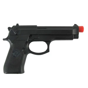 Pistola de goma negra falsa 45 película utilería arma disfraz accesorio juguete pistola pistola - Imagen 1 de 10