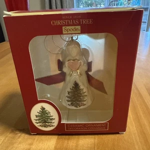 Spode Cerámica Ángel Árbol de Navidad Adorno Portmeirion Rosa Corazón En Caja 3” - Imagen 1 de 4