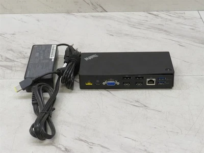 Lenovo ThinkPad USB-C Dock 40A9 DK1633 USB VGA DP Docking Station 03X7194 w/ AC - Image 1 of 4