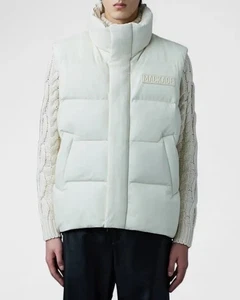 NWTs Mackage Men’s Kellan Leather Down Vest. Cream. Sz. 40 - Picture 1 of 18