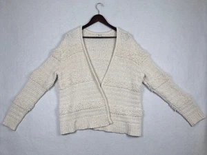 Madewell Cardigan Sweater Womens XL Cream Chunky Textured Long Sleeve Open Front - Picture 1 of 8
