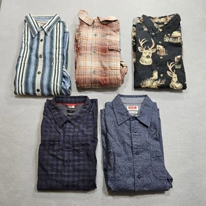 Mens Heavy Shirt Shacket 5 Lot Levis North Face Columbia Wrangler Camping GORP - Picture 1 of 23