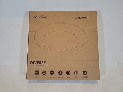 Maxim Lighting Diverse 1 Light Dimmable 13" LED Flush 3000K, White - 57862WTWT - Image 1 of 4