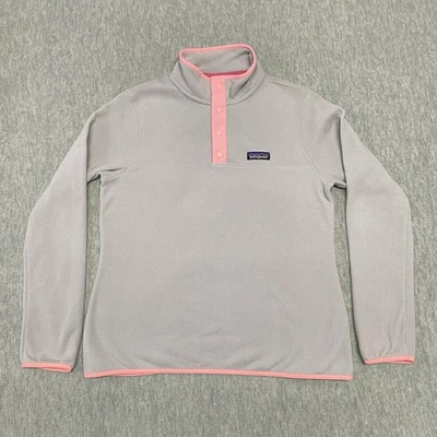 Patagonia Sweater Womens Medium Micro D Snap T Pullover Sweatshirt Gray Pink M - Image 1 of 4