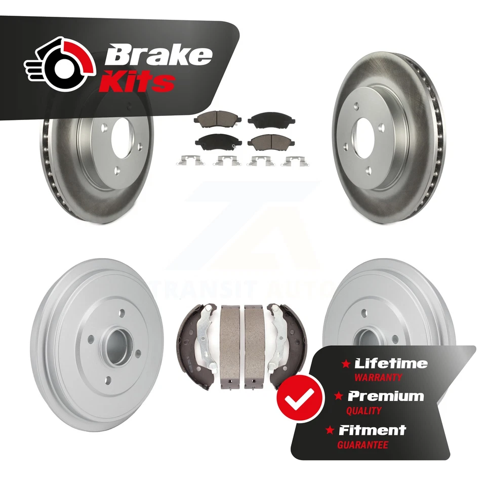 Front Rear Coat Disc Brake Rotor Ceramic Pad Drum Kit For 2015-2019 Nissan Micra - Image 1 of 1