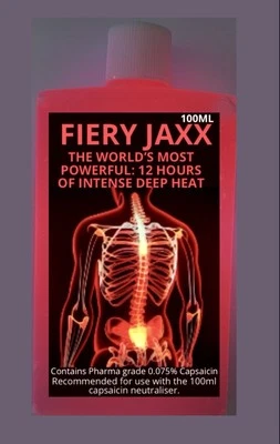 FIERYJAXX New 100ml Bottle 0.075% Capsaicin Very Good For Muscle Spinal & Neck Pain. SAVE