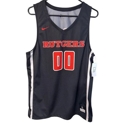 Nike Rutgers Basketball Jersey NCAA College Black Number 00 Men's Size LargeNew - Image 1 of 4
