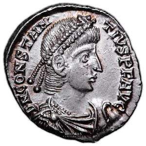 Moneda romana - Constancio II - Siliqua de plata - Arles - Picture 1 of 2